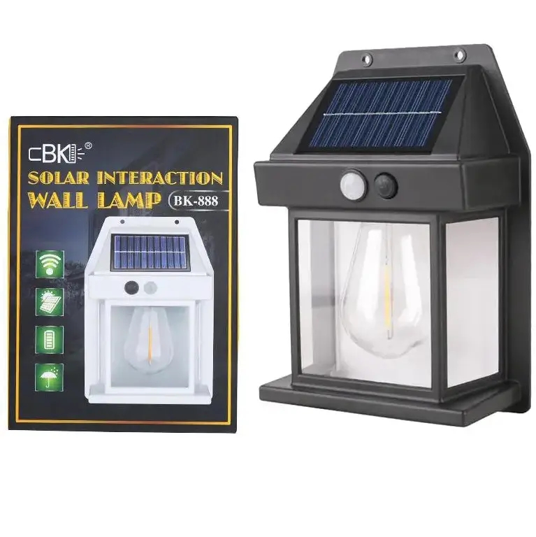 Лампа з датчиком руху 3 режими освітлення для саду SOLAR WALL LAMP Kt-888 • Вуличний світильник на сонячній батареї з датчиком руху - Зображення 5