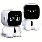 Світлодіодний електронний будильник Robot Clock • Музичний будильник-робот з LED-дисплеєм та USB-зарядкою