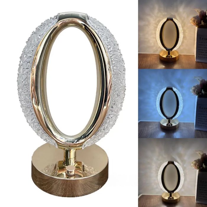 Настільна лампа Crystal Diamond, овальний нічник • Настільний LED нічник Crystal Diamond з USB акумулятором - Зображення 2