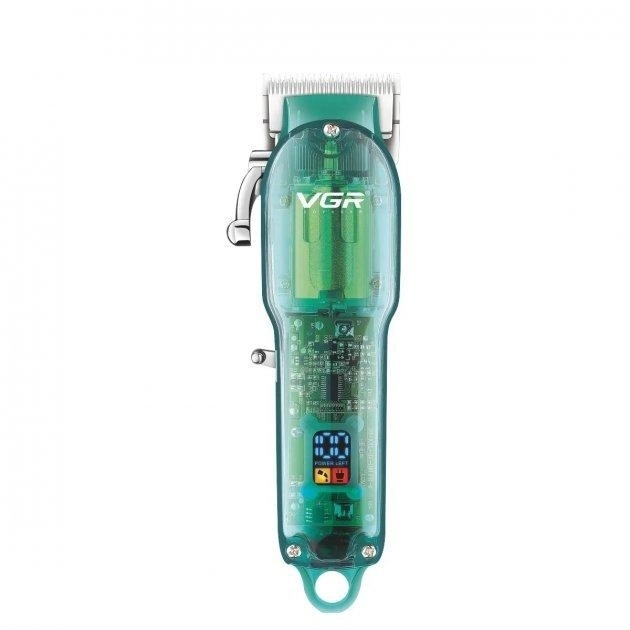 Професійна машинка для стрижки V-660 Professional Clipper Transparent Green • Акумуляторна машинка для волосся VGR V-660 - Зображення 2