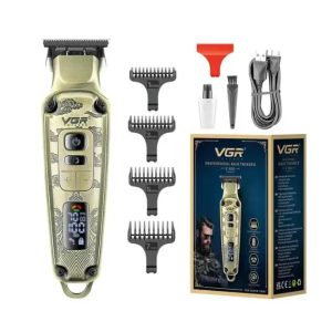 Машинка для стрижки VGR V-901 • Триммер для волос с дисплеем и 4 насадками 1600 мАч