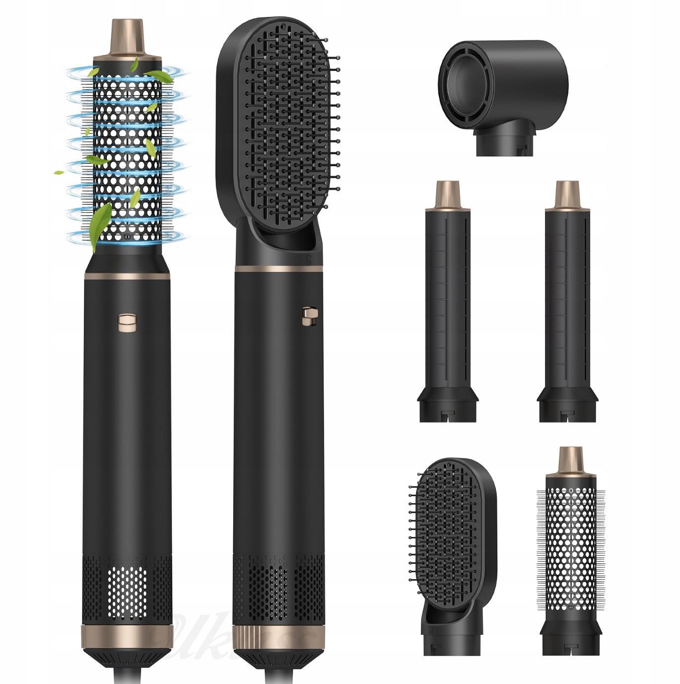 Фен-щітка Hot Air Comb • Фен 5в1 з автоматичними обертовими щипцями для завивки та випрямлення волосся - Зображення 2