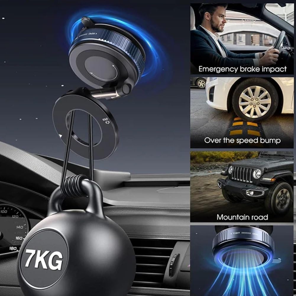 Автомобільний тримач для телефону JoyPro Magnetic Holder • Універсальний магнітний автотримач із вакуумною присоскою та обертанням 360° - Зображення 3