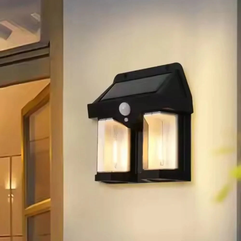 Ліхтар на сонячній батареї із датчиком руху Solar Wall Lamp COBA CB-228 • Вуличний LED прожектор із сонячною панеллю CB-228 - Зображення 4