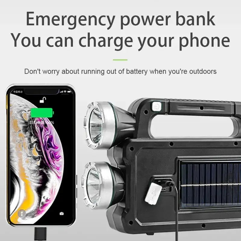 Ручний ліхтар Hurry-bolt Multifunctional Portable Lamp HNB-7718-3W • Ліхтар HNB-7718-3W на сонячній батареї з функцією PowerBank - Зображення 4