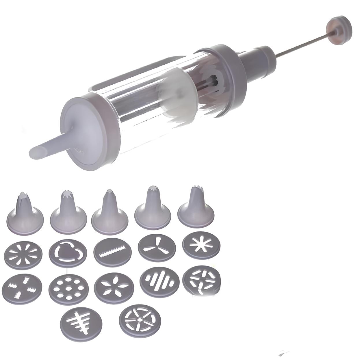 Шприц для печива та насадки для декорування Cookie Press and Cake Decorator Set ∙ Кондитерський шприц-прес із насадками для печива та крему Cake Decorator Set - Зображення 2