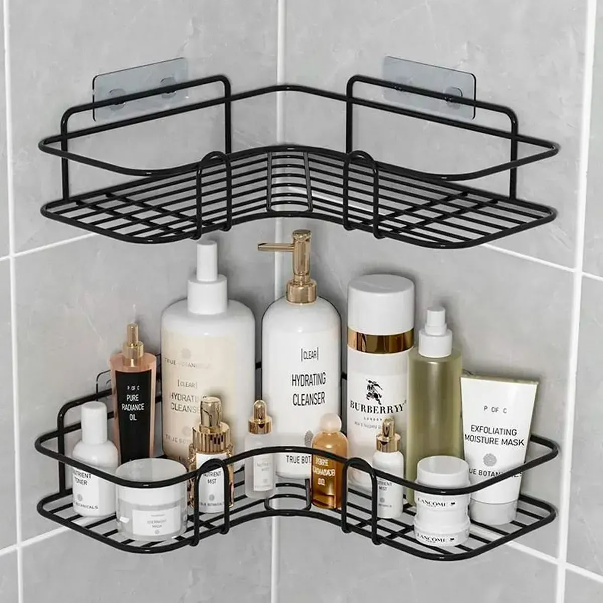 Кутова металева полиця-тримач для ванної кімнати Storage Rack ∙ Металева дротова кутова Storage Rack настінна полиця - Зображення 4
