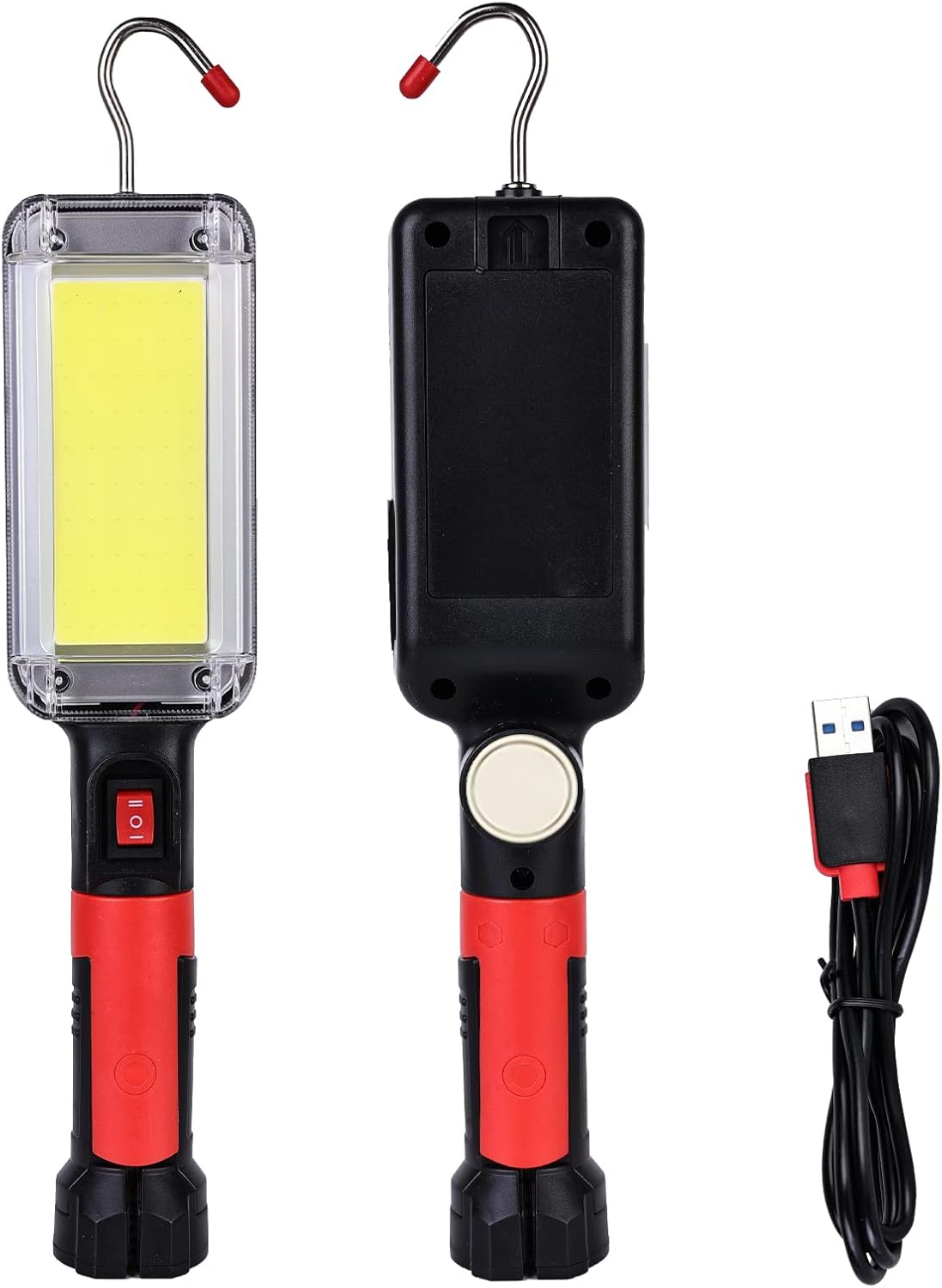 Ліхтар акумуляторний для СТО 20Вт, USB, WOW ZJ-8859 COB з магнітом та гачком 88597 ∙ Акумуляторний ліхтар WOW ZJ-8859 COB для автосервісу та майстерні