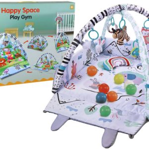 Розвиваючий ігровий кокон Wonder Toy з брязкальцями та м’ячиками ∙ Дитячий килимок з м’якими бортиками Wonder Toy