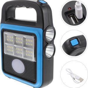 Фонарь-прожектор USB з сонячною панеллю та павербанком Solar LED light HS-8020 ∙ Світлодіодний кемпінговий ліхтар з функцією Power Bank HS-8020D