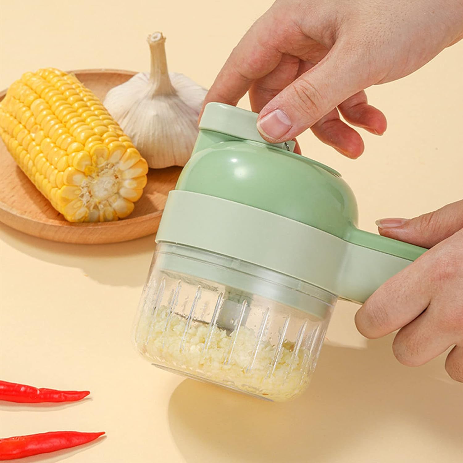 Ручний електричний різак для овочів 4 в 1 ∙ Електричний подрібнювач Food Chopper Catling - Зображення 4