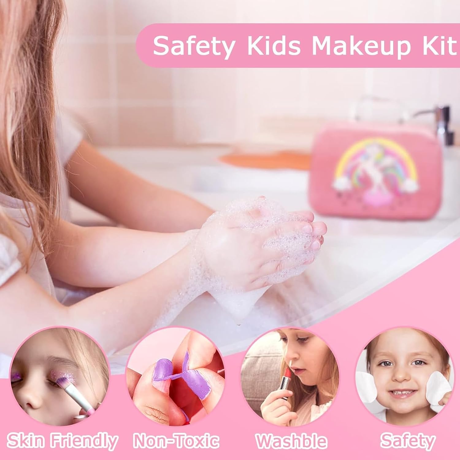 Набір дитячої декоративної косметики HEANING FlyBeauty 28в1 Washable Cosmetic ∙ Багатофункціональний набір косметики FlyBeauty 28в1 для дітей - Зображення 5