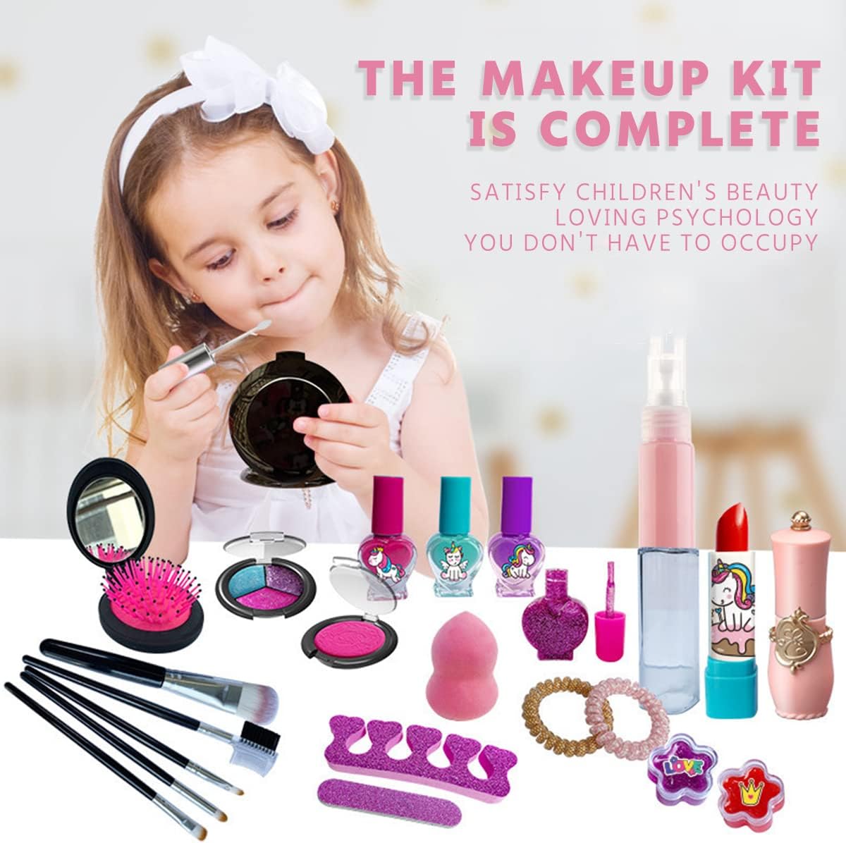 Набір дитячої декоративної косметики Make Up 25 предметів ∙ Дитячий набір краси 25 предметів у косметичці - Зображення 2