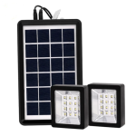 Портативна сонячна система EP-05 6V3W з літієвою батареєю, двома LED лампами та можливістю підзарядки телефону ∙ Лампа-прожектор EP-05 із сонячною панеллю 6V3W