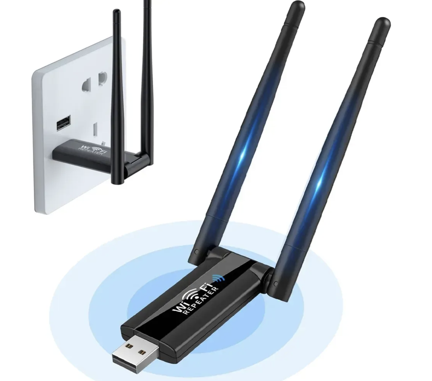 USB ретранслятор / підсилювач Wi-Fi сигналу на 2 антени ∙ Репітер USB Wi-Fi 300 Мбіт - Зображення 2