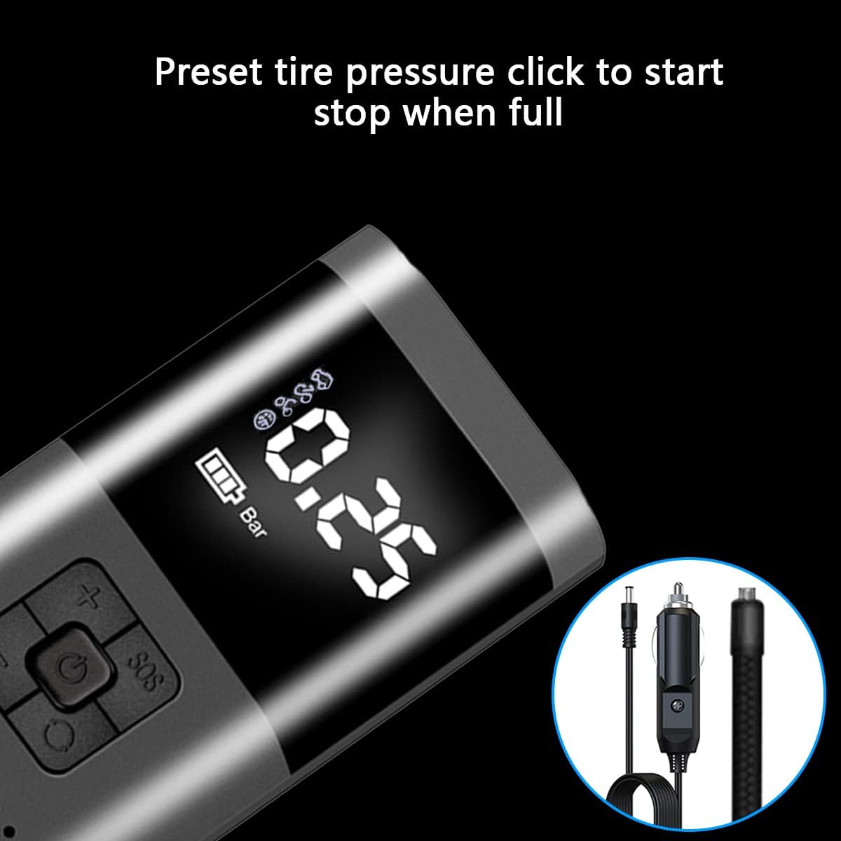 Портативний компресор Wireless Pump 12В ST5509D ∙ Багатофункціональний портативний Wireless Pump компресор - Зображення 5