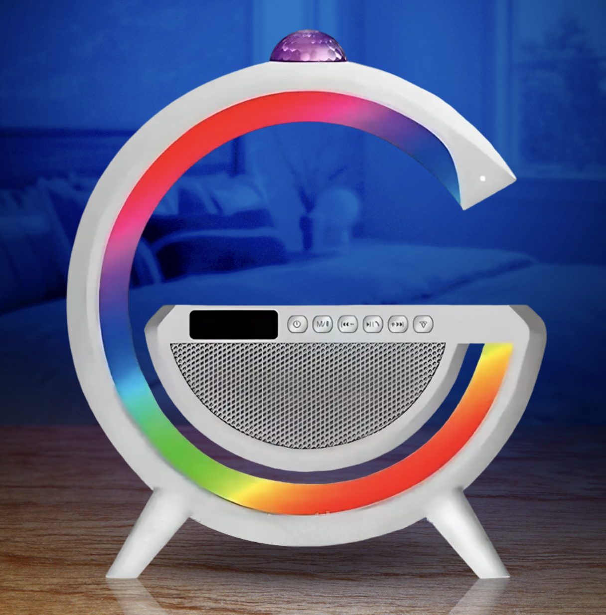 Настільна смарт-лампа-нічник 3 в 1 RGB G2388 з бездротовою зарядкою ∙ Багатофункціональний нічник Bluetooth колонка RGB 2388 - Зображення 5