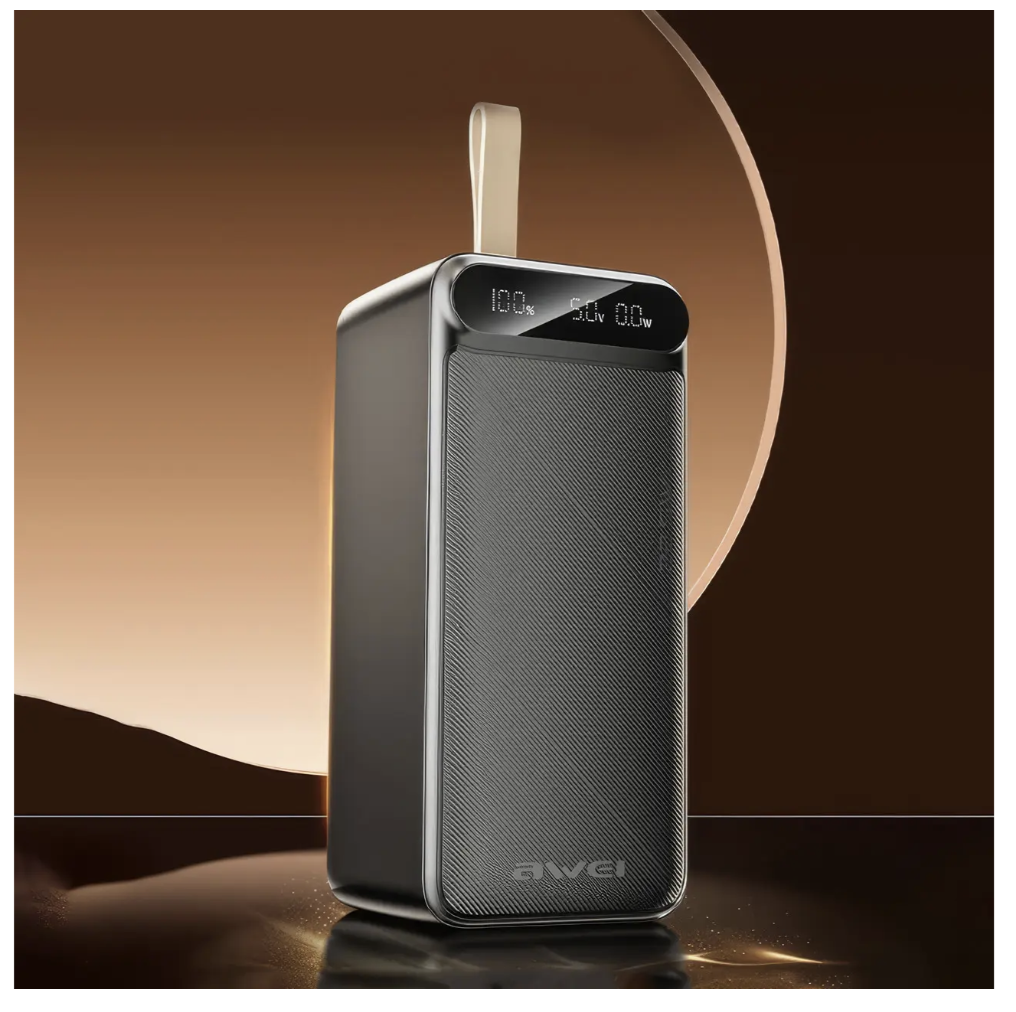 Зовнішній акумулятор Power Bank на 100 000 мАг з дисплеєм і ліхтариком AWEI P101K 22.5W ∙ Power Bank P101K з дисплеєм і LED-лампою - Зображення 2