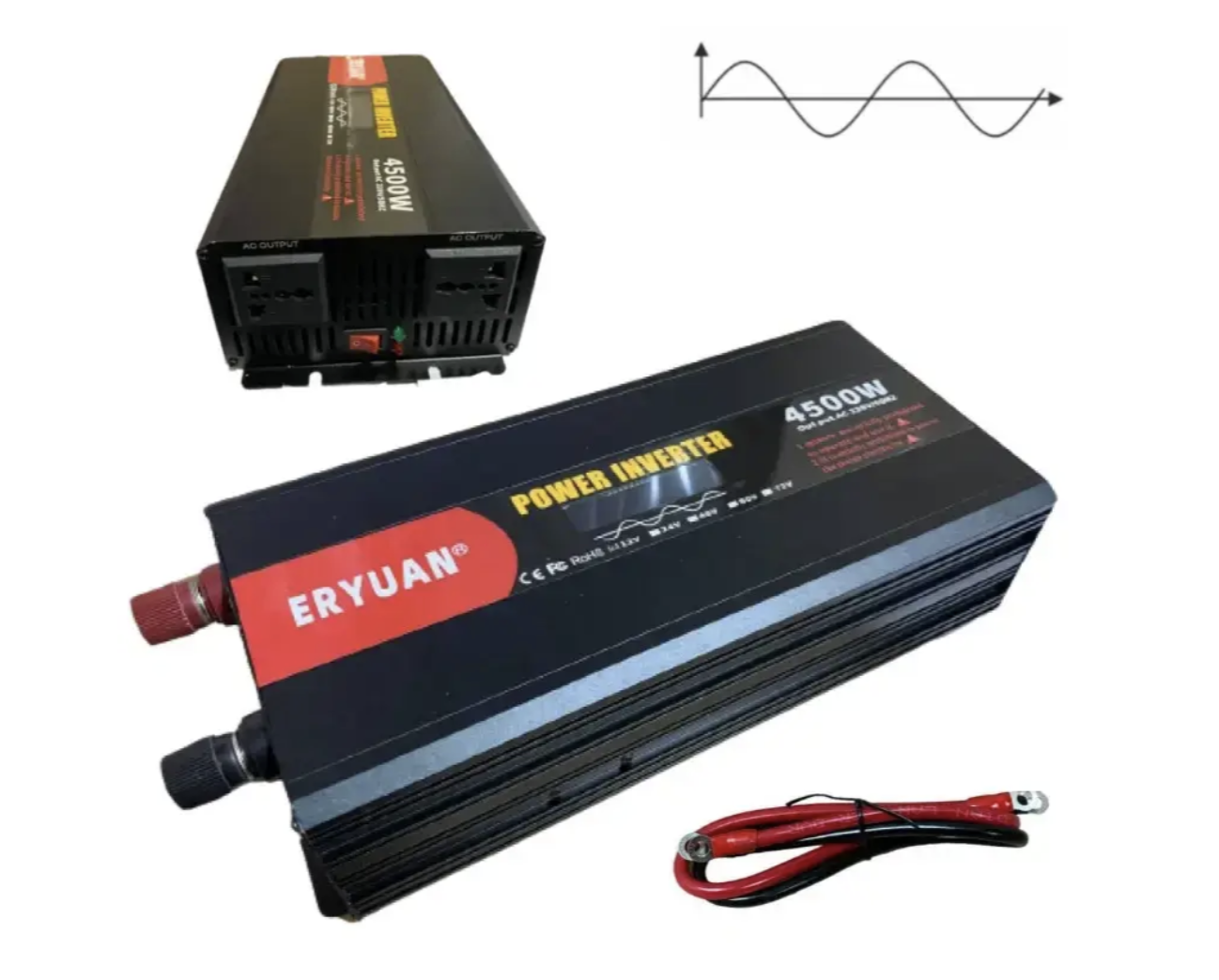 Перетворювач напруги AGM 12V → 220V 4500W чиста синусоїда з LCD-дисплеєм ∙ Перетворювач напруги AGM 12V → 220V 4500W чистий синус LCD - Зображення 4