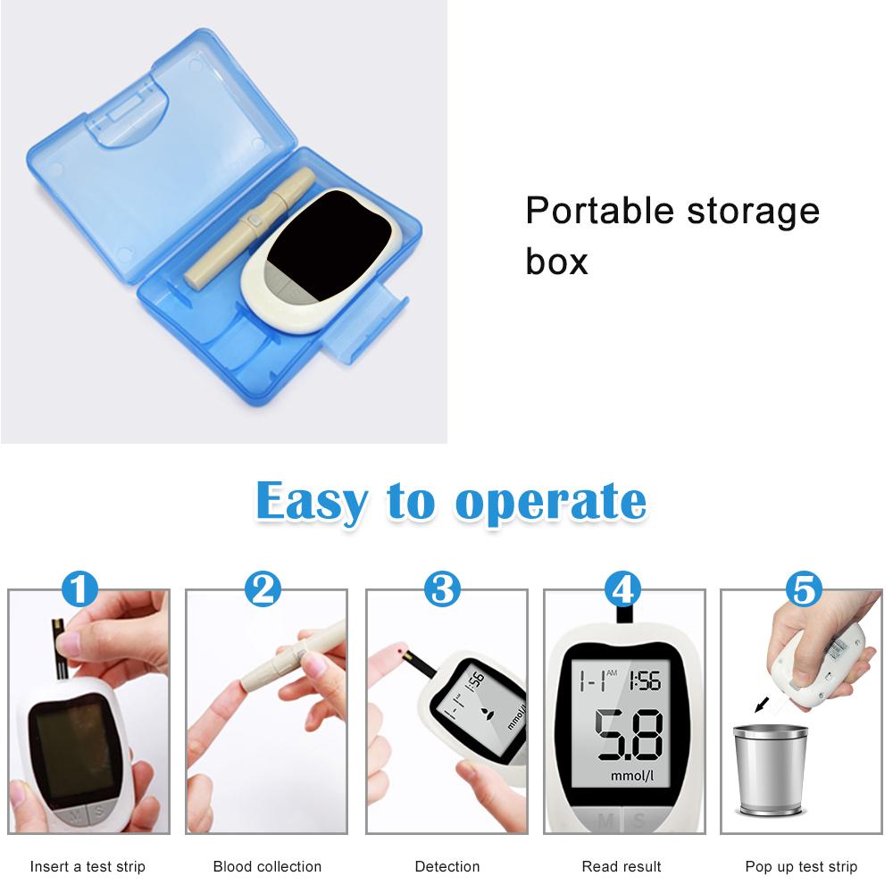Глюкометр Blood Glucose Meter Model2 вимірювання цукру в крові з тест-смужками та ланцетами ∙ Прилад для вимірювання цукру Blood Glucose Meter Model2 - Зображення 2