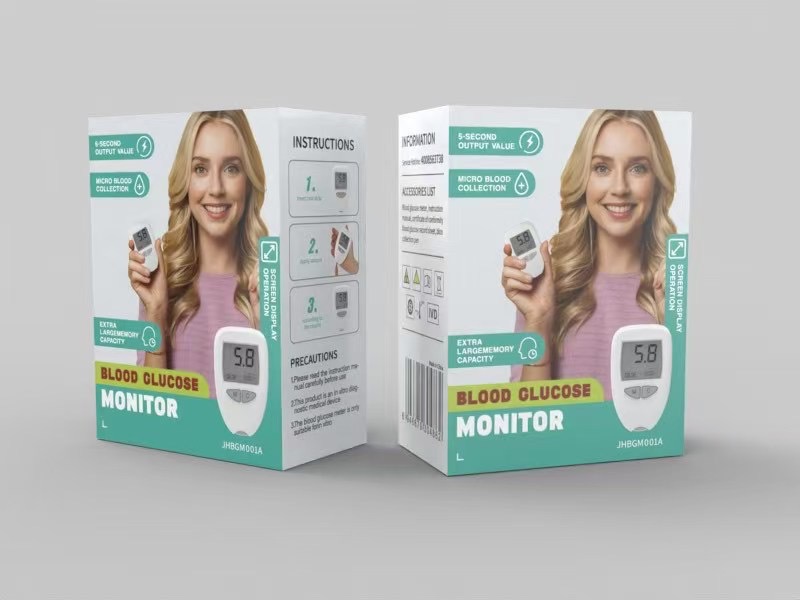 Глюкометр Blood Glucose Meter Model3 JHBGM001A з тест-смужками та ланцетами ∙ Прилад JHBGM001A для вимірювання цукру + 50 тестів від батареї - Зображення 4