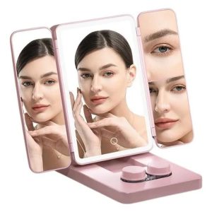 Дзеркало CY113 потрійне з LED-підсвічуванням ∙ Косметичне дзеркало CY113 з відсіком для лінз
