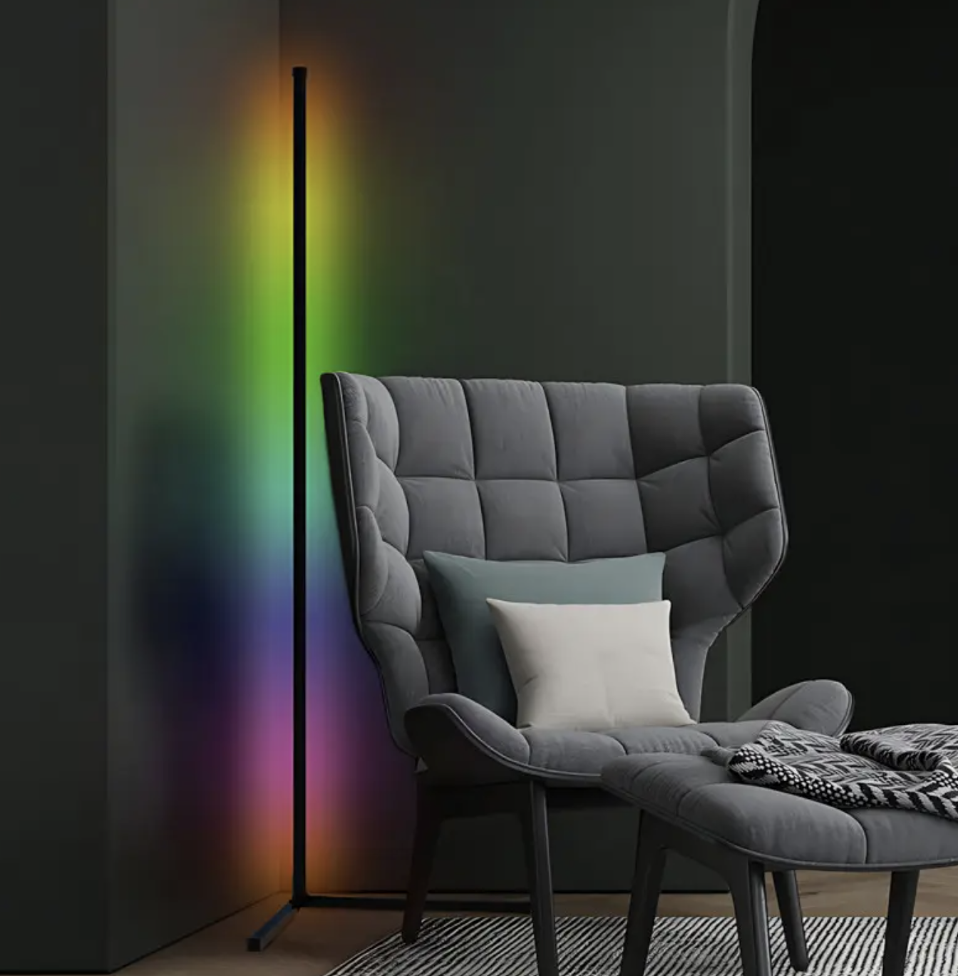 Підлогова лампа 360° RGB 103 см з пультом управління і USB-зарядкою ∙ Торшер EMG 10W для вітальні або робочого кабінету - Зображення 4