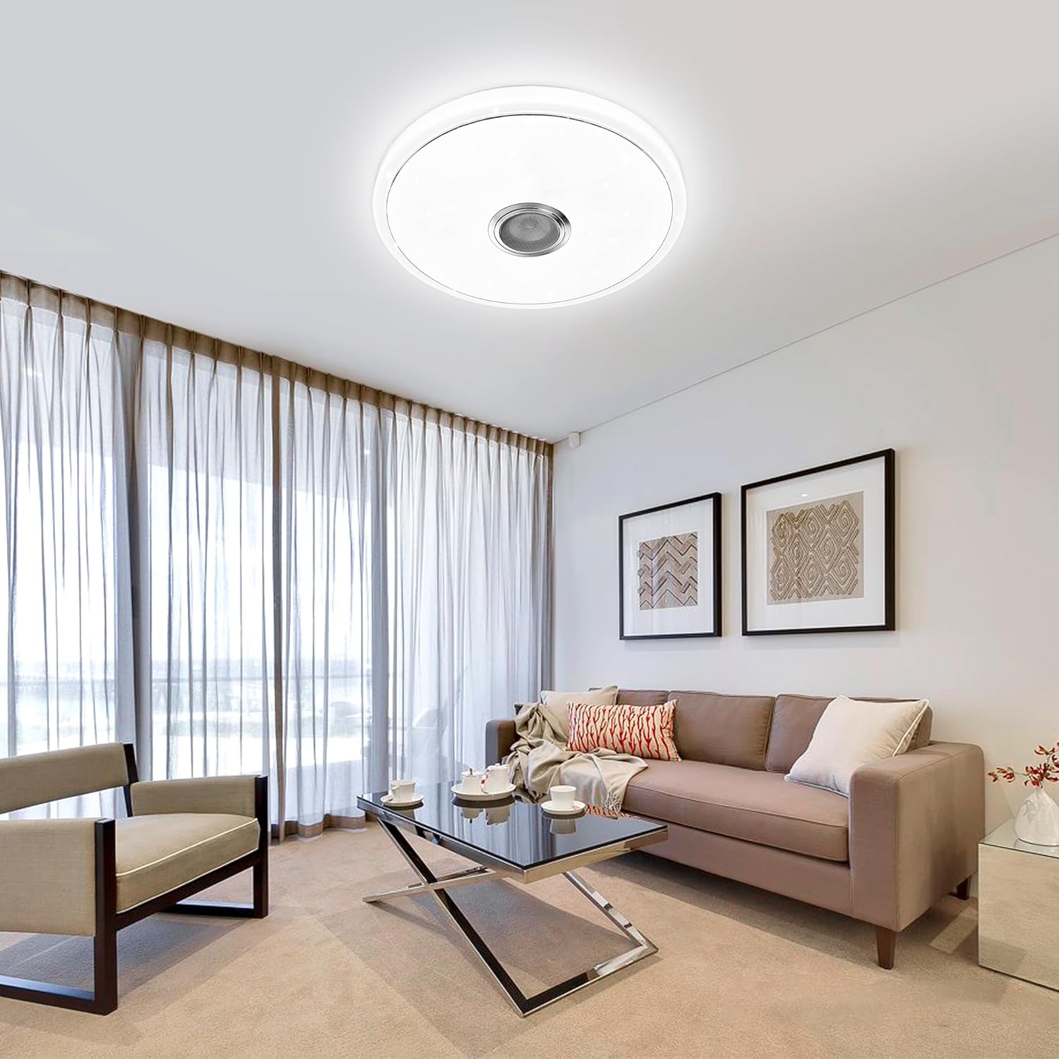 Світлодіодний світильник RGB Lamp 38 см ∙ RGB-люстра з Bluetooth-колонкою 60W - Зображення 4