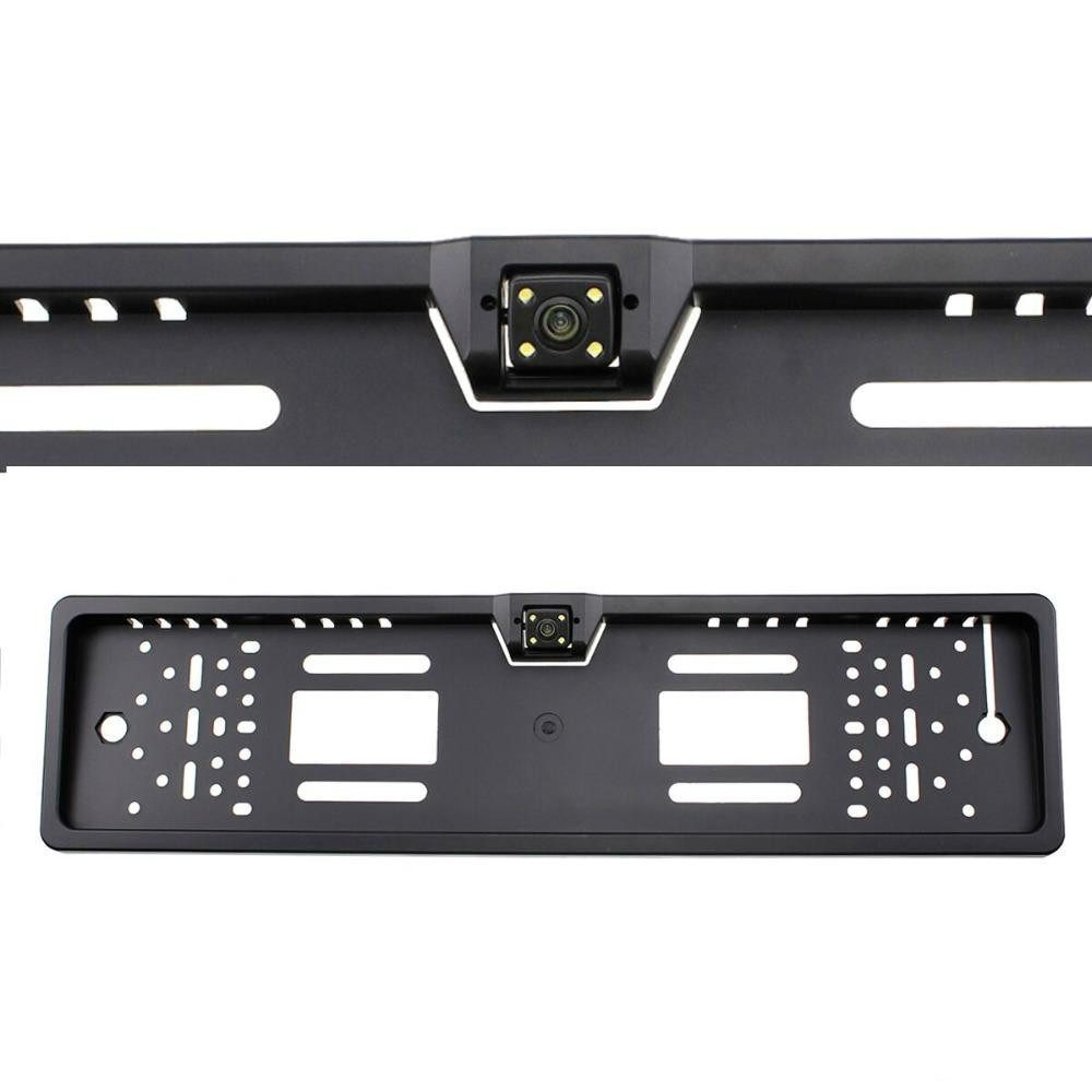 Камера заднего вида в авто номерной рамке с 4 LED подсветкой Black PR4 - Зображення 5