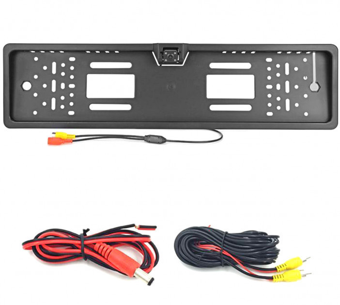 Камера заднего вида в авто номерной рамке с 4 LED подсветкой Black PR4 - Зображення 3