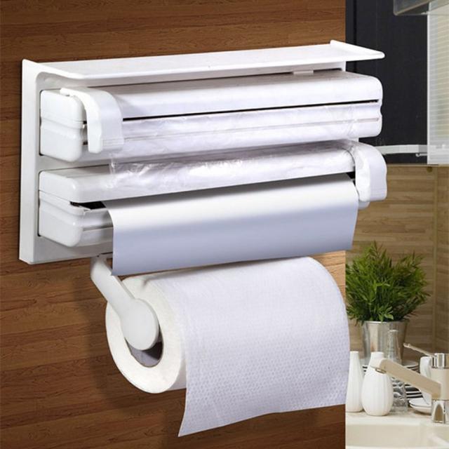Кухонний підвісний диспенсер Kitchen Roll Triple Paper Dispenser Тримач для плівки, фольги та рушників - Зображення 2