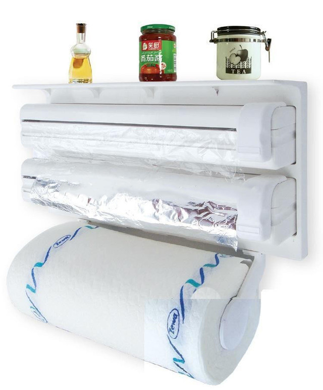 Кухонний підвісний диспенсер Kitchen Roll Triple Paper Dispenser Тримач для плівки, фольги та рушників - Зображення 5