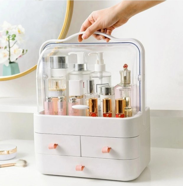 Органайзер для косметики Cosmetic Storage Box Двоярусний пилозахисний водонепроникний бокс - Зображення 2