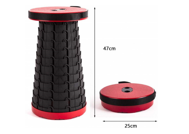 Складний телескопічний стілець Telescopic stool ∙ Похідний розкладний стілець-табурет для риболовлі, туризму та відпочинку - Зображення 3