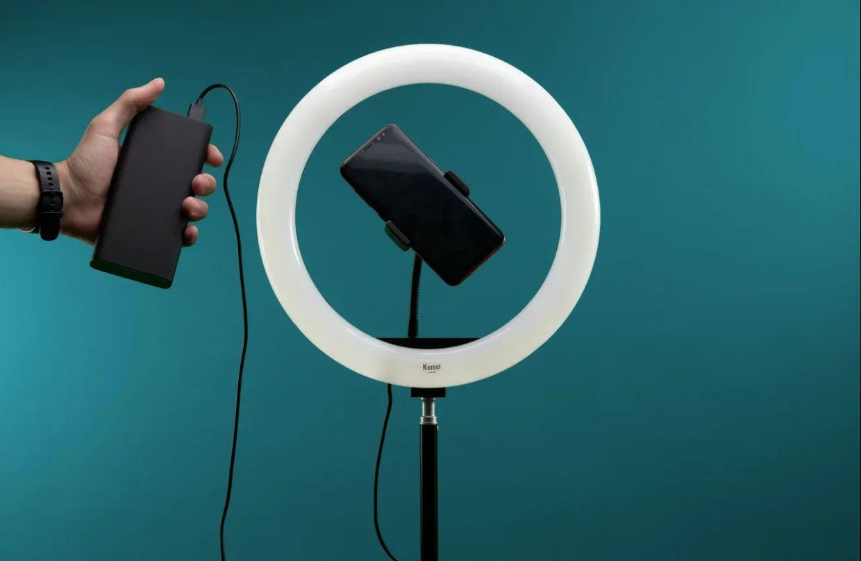 Кільцева LED лампа S31 Світлодіодна лампа USB з кріпленням тримачем телефону, 33см - Зображення 5