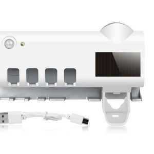 Автоматичний дозатор - диспенсер зубної пасти Toothbrush sterilizer / УФ-стерилізатор / Тримач зубних щіток / Органайзер для ванної W-020
