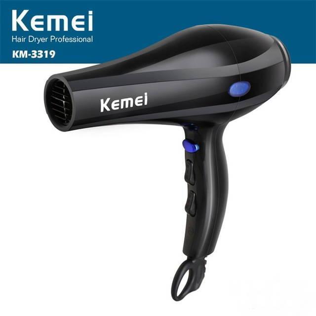 Фен для волос с насадками Kemei KM-3319, мощность 1800Вт, Функция ионизации CG23 PR4
