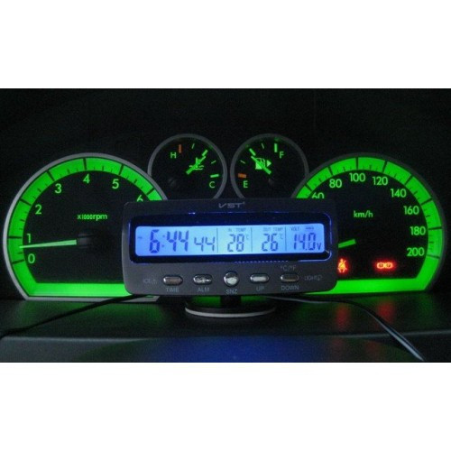 Автомобильные часы с термометр и вольтметром VST 7045v CG10 PR3 - Зображення 3