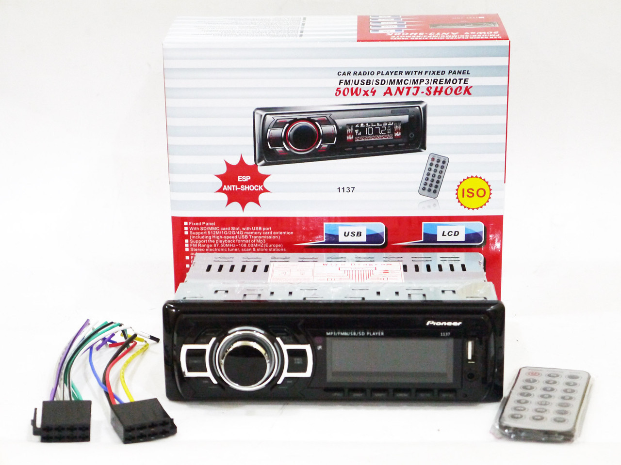 Автомагнитола Pioneer 1137 ISO PR4 1DIN+SD / MMC слот+ USB 2.0+функция MUTE+пульт дистанционного управления+ч - Зображення 3