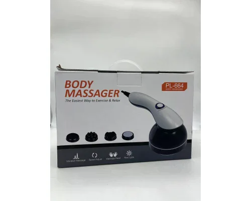 Антицелюлітний масажер Body Massage з 4 насадками • Ручний вібромасажер для тіла, рук, ніг, спини та стегон - Зображення 2