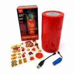 Автомат для мильних бульбашок Bubble Machine Fireworks з LED-підсвіткою та звуком • Дитяча машина для бульбашок з акумулятором USB