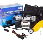 Автомобільний компресор двопоршневий Air Compressor 12V 628-4x4 • Електричний насос для шин від прикурювача 12 В з манометром для автомобіля, позашляховика, кросовера і дороги