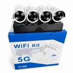 Бездротовий комплект відеоспостереження DVR KIT CAD Full HD UKC 8004/6673 WiFi 5G білий • Набір на 4 камери з реєстратором для дому, офісу, складу та ділянки