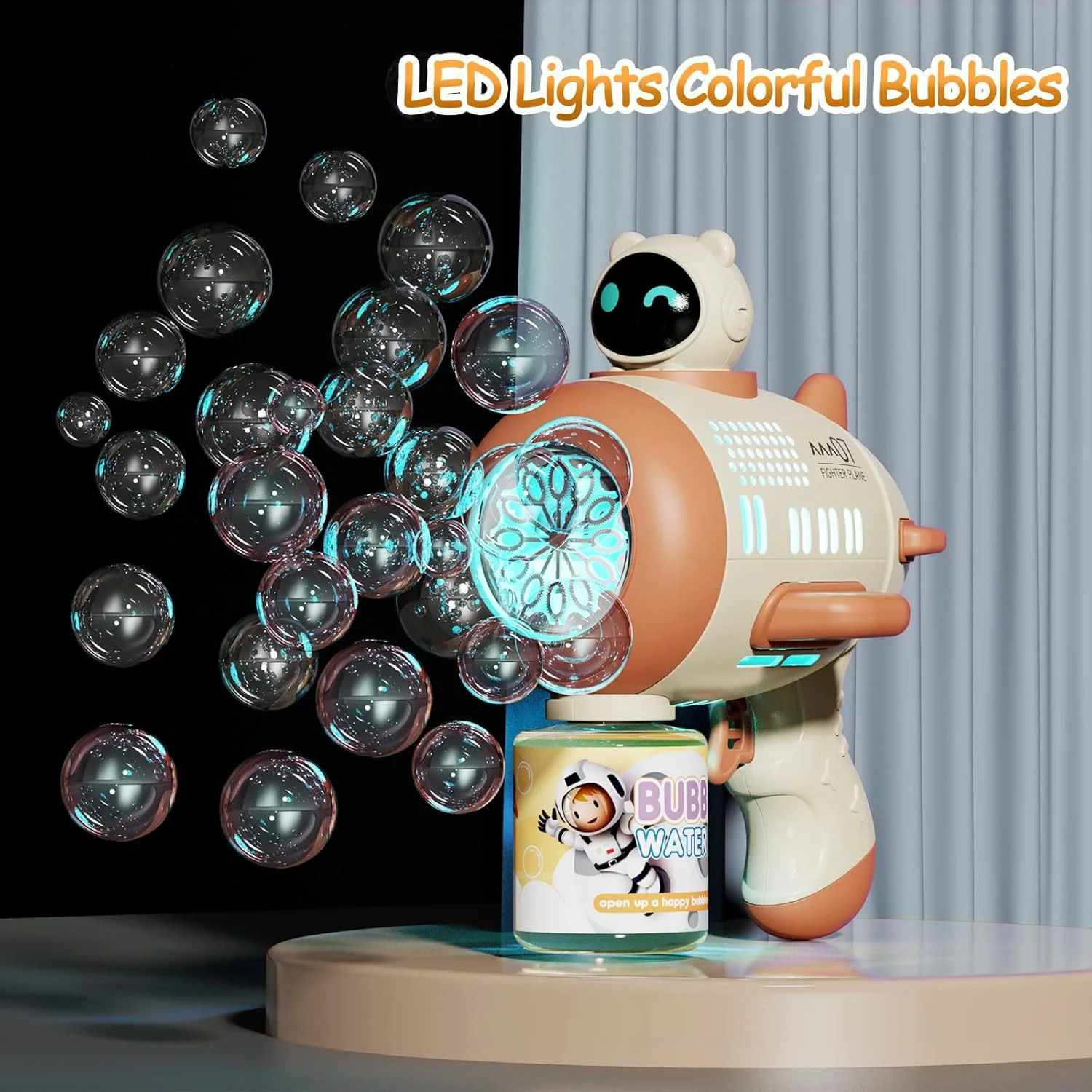 Дитячий автоматичний пістолет для мильних бульбашок Toy Bubble Gun • Іграшковий бульбашкомет для вулиці, свят, прогулянок і активних ігор - Зображення 2