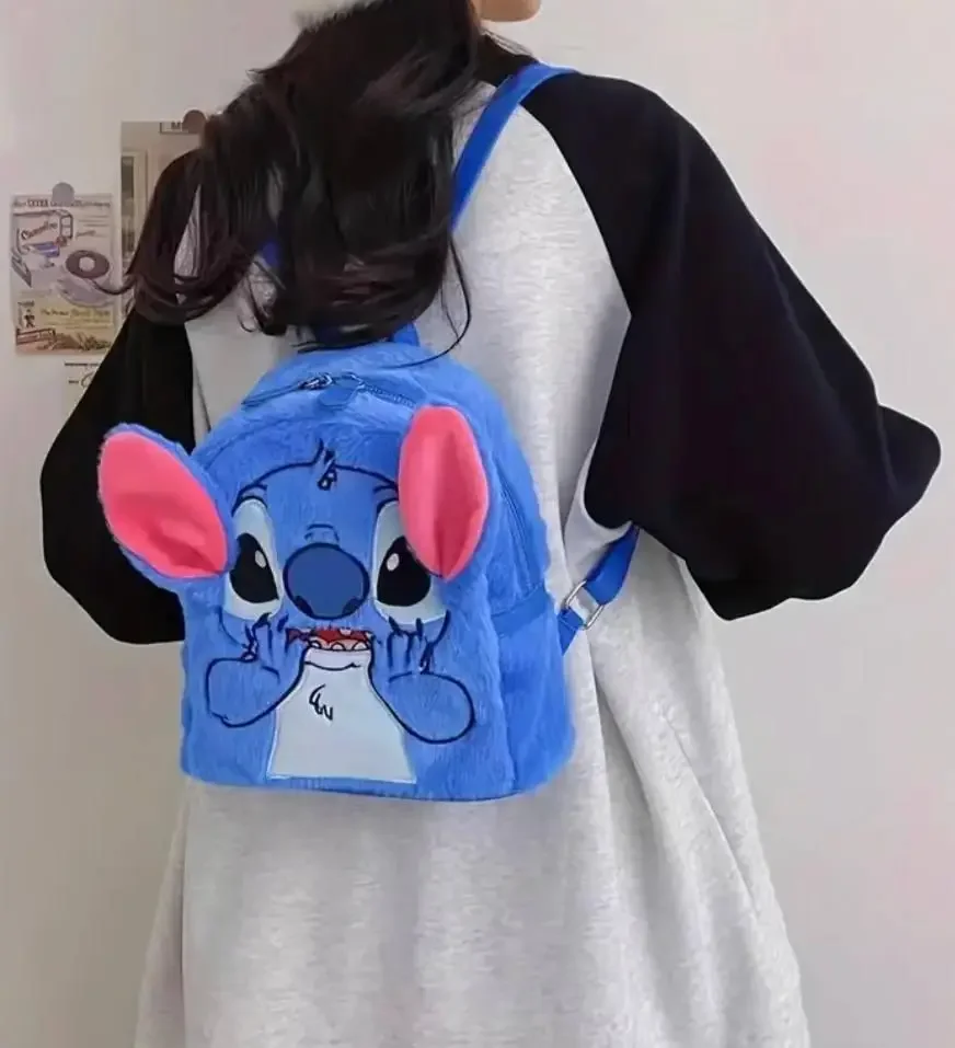 Дитячий м’який рюкзак Стіч Lilo Stitch з вушками • Плюшевий рюкзак для дівчинки і хлопчика, дитячий рюкзак Stitch для садка, прогулянок і подарунка - Зображення 4