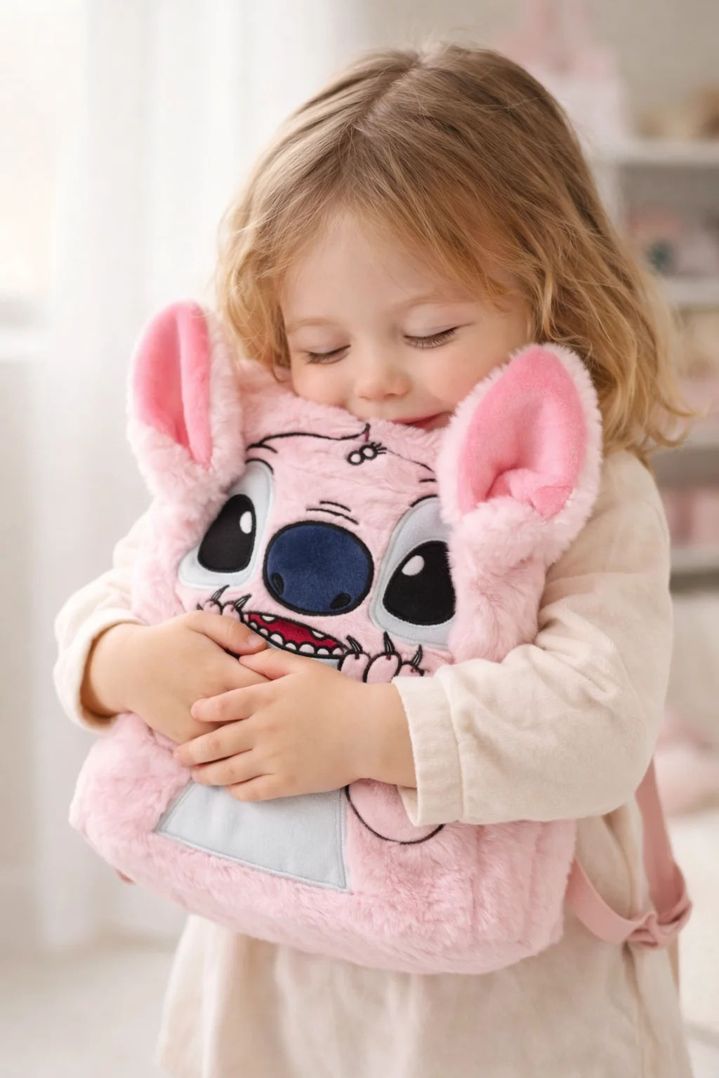 Дитячий м’який рюкзак Стіч Lilo Stitch з вушками • Плюшевий рюкзак для дівчинки і хлопчика, дитячий рюкзак Stitch для садка, прогулянок і подарунка - Зображення 3