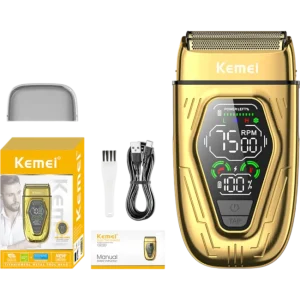 Електробритва шейвер AND KM-T360 чорна • Чоловіча акумуляторна бритва для обличчя, щетини, шиї, підборіддя та щоденного догляду