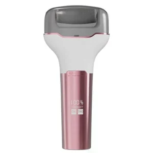 Електрична пемза для ніг PINK з LCD дисплеєм • Акумуляторна роликова пилка для п’ят, видалення огрубілої шкіри та домашнього педикюру