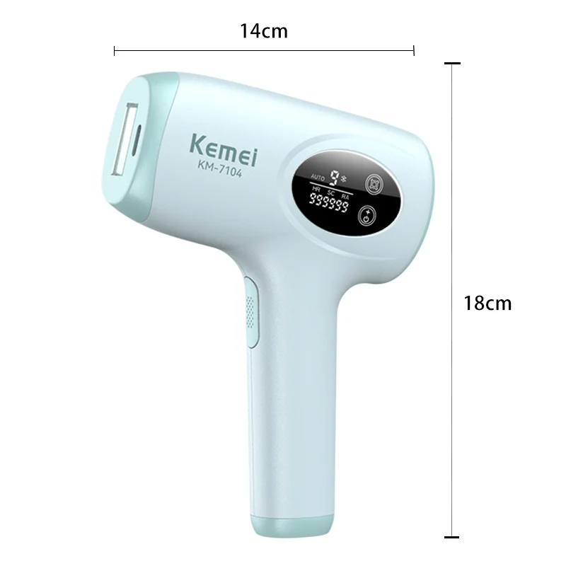Фотоепілятор Kemei KM-7104 білий • IPL-епілятор для домашнього видалення волосся на обличчі, ногах, руках, тілі та зоні бікіні - Зображення 3