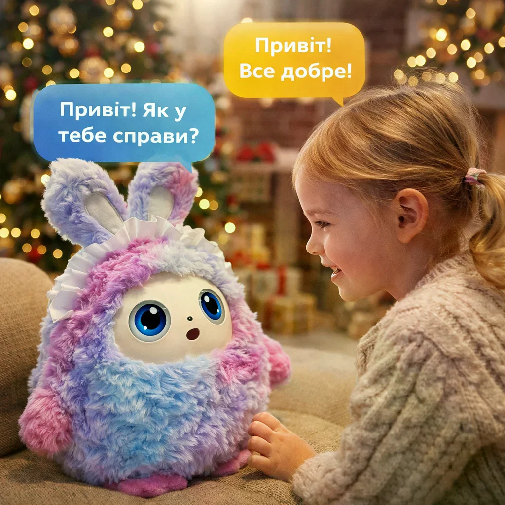 Інтерактивна плюшева AI-іграшка Ledodo з LED-очима фіолетова • М’яка іграшка зі штучним інтелектом для дітей - Зображення 5